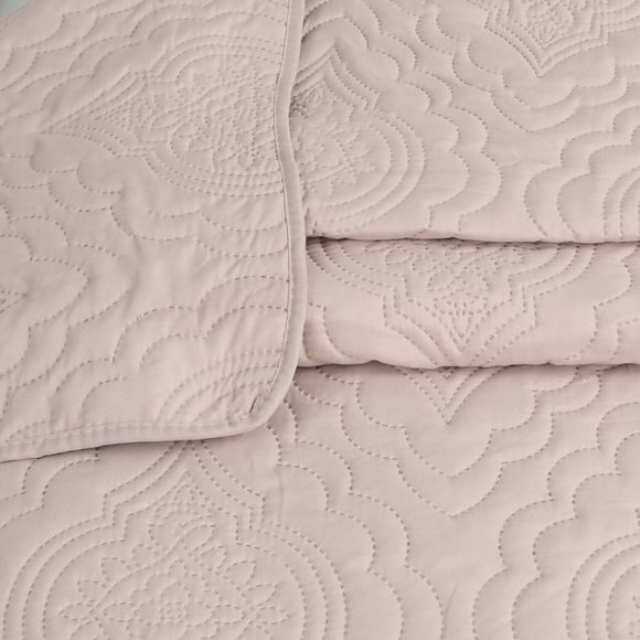 Solid Embossed Pinsonic Coverlet Bedspread Soft 3 Piece Summer Quilt Set - Picture 2 of 5